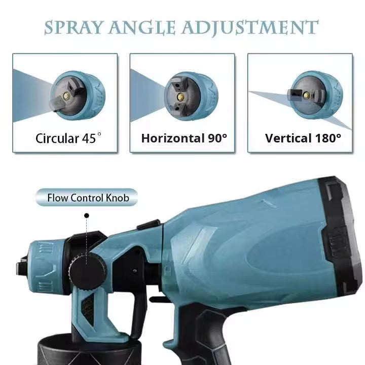 800ML Cordless Electric Spray Gun Portable Household Paint Sprayer Auto Furniture Steel Coating Airbrush For Makita 18V Double  Battery