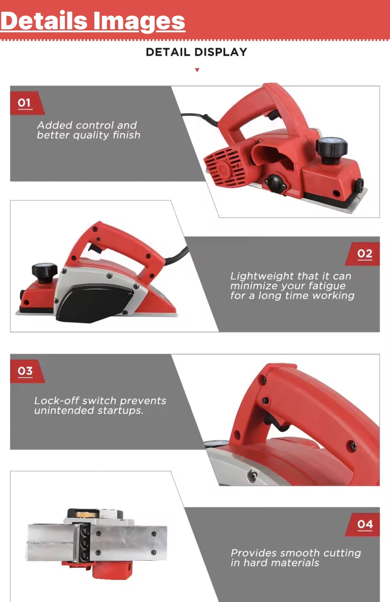 High Quality 600w Portable Powerful Cutting Mini Electric Wood Planer Machine Hand Planer Machine for Woodworking Planing