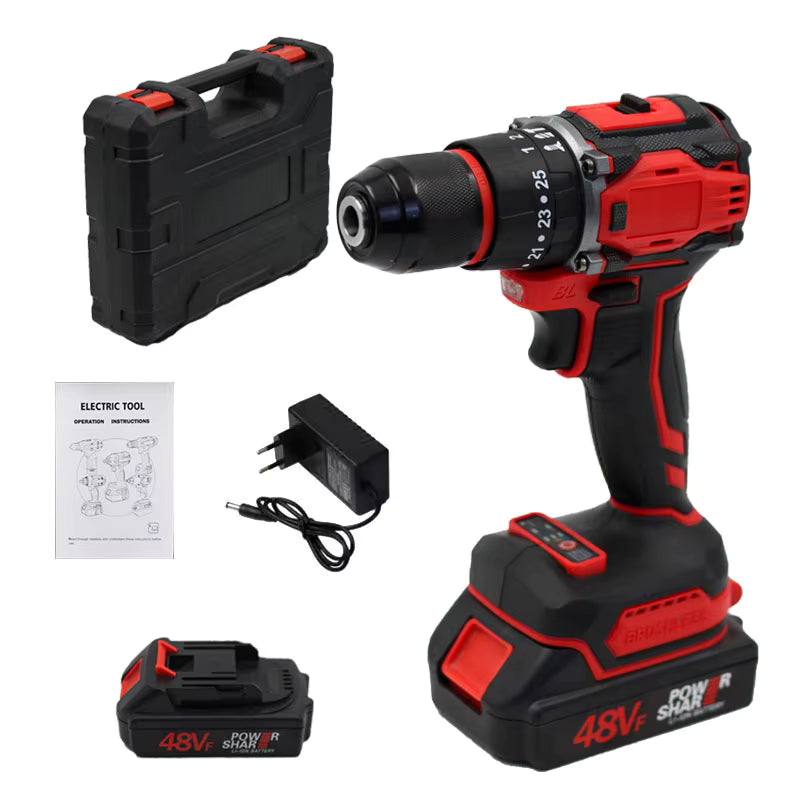 Professional 48V Cordless Drill Machine Set | with 2 Batteries | Professional Power Tool