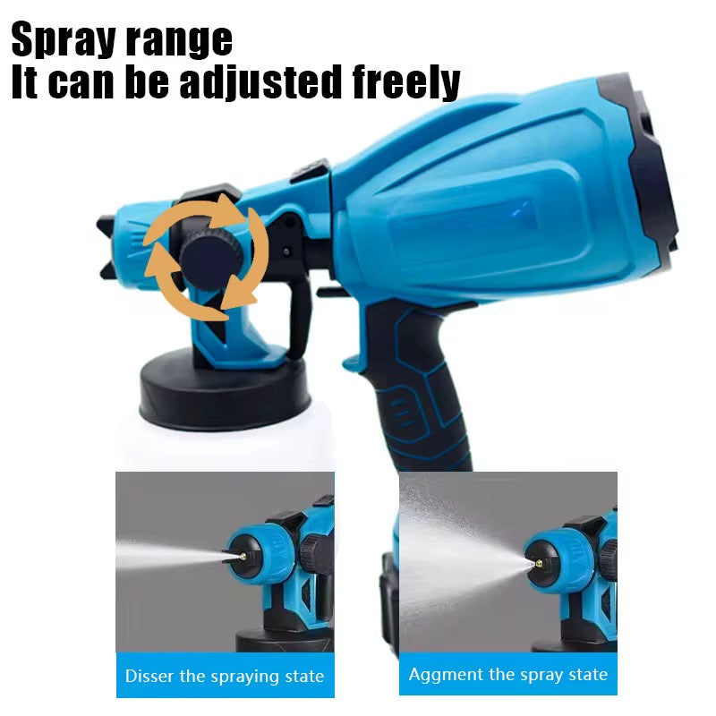 800ML Cordless Electric Spray Gun Portable Household Paint Sprayer Auto Furniture Steel Coating Airbrush For Makita 18V Double  Battery