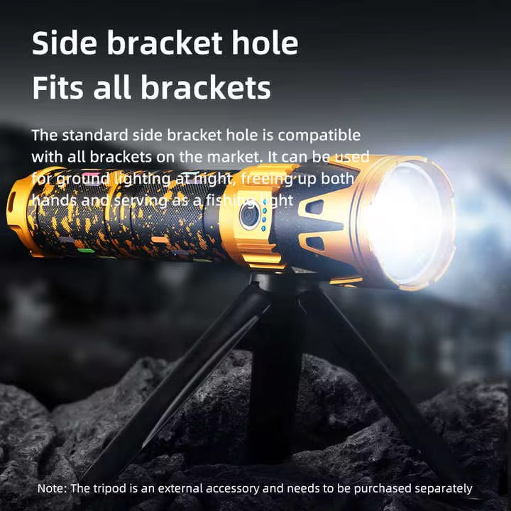 New 2026 Powerful LED Flashlight Super Bright Spotlight Power Display Long Range Zoomable Torch Outdoor Emergency Tactical Search Lantern best for use in industries