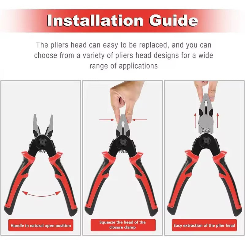 Multifunction interchangeable Electrician Plier set