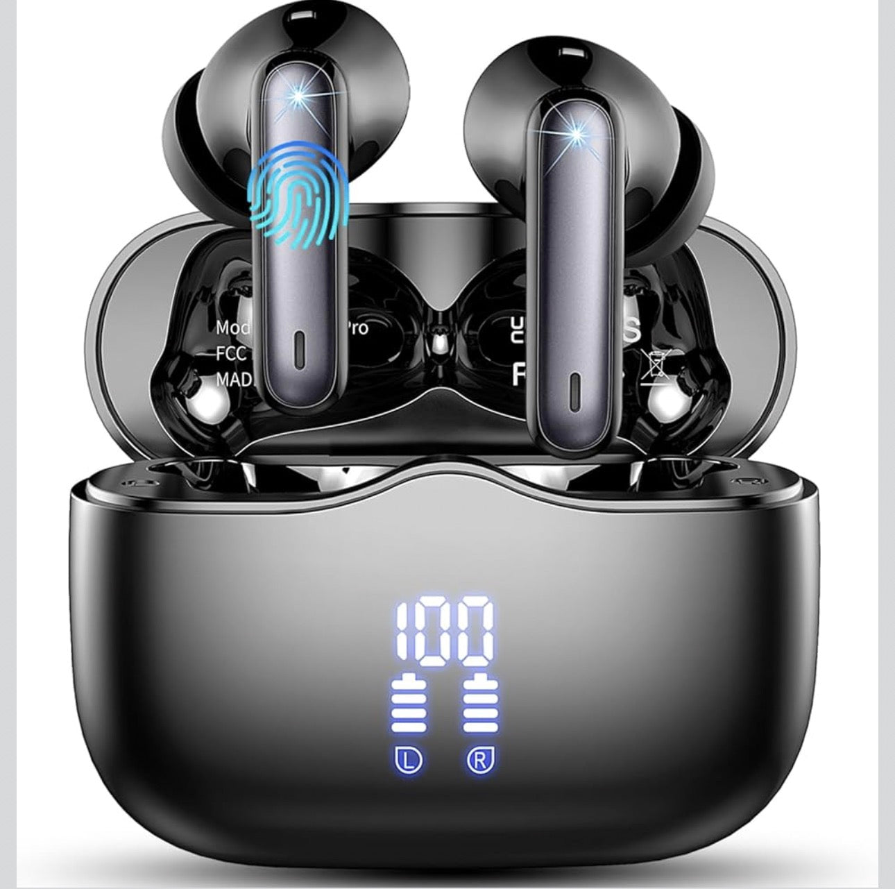 A97 Pro Earbuds with ANC+ENC noise cancellation, 40-hour mini LED display, Bluetooth