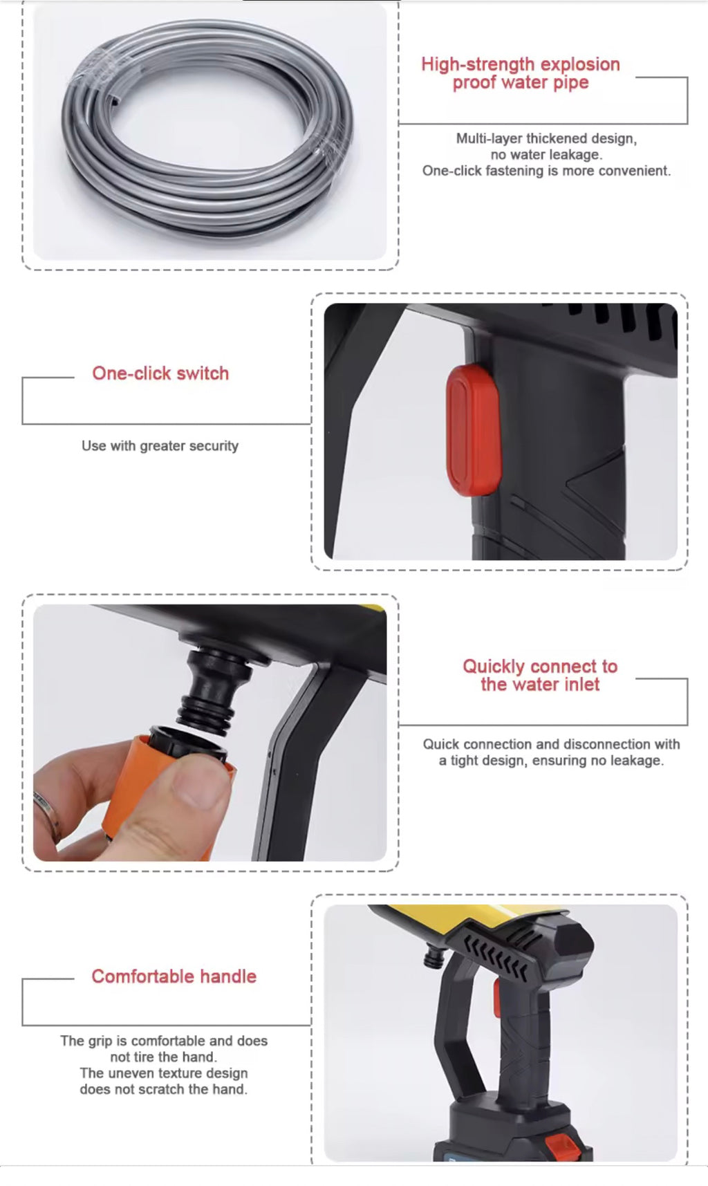 Cordless Rechargeable 2 batteries High Pressure car washer