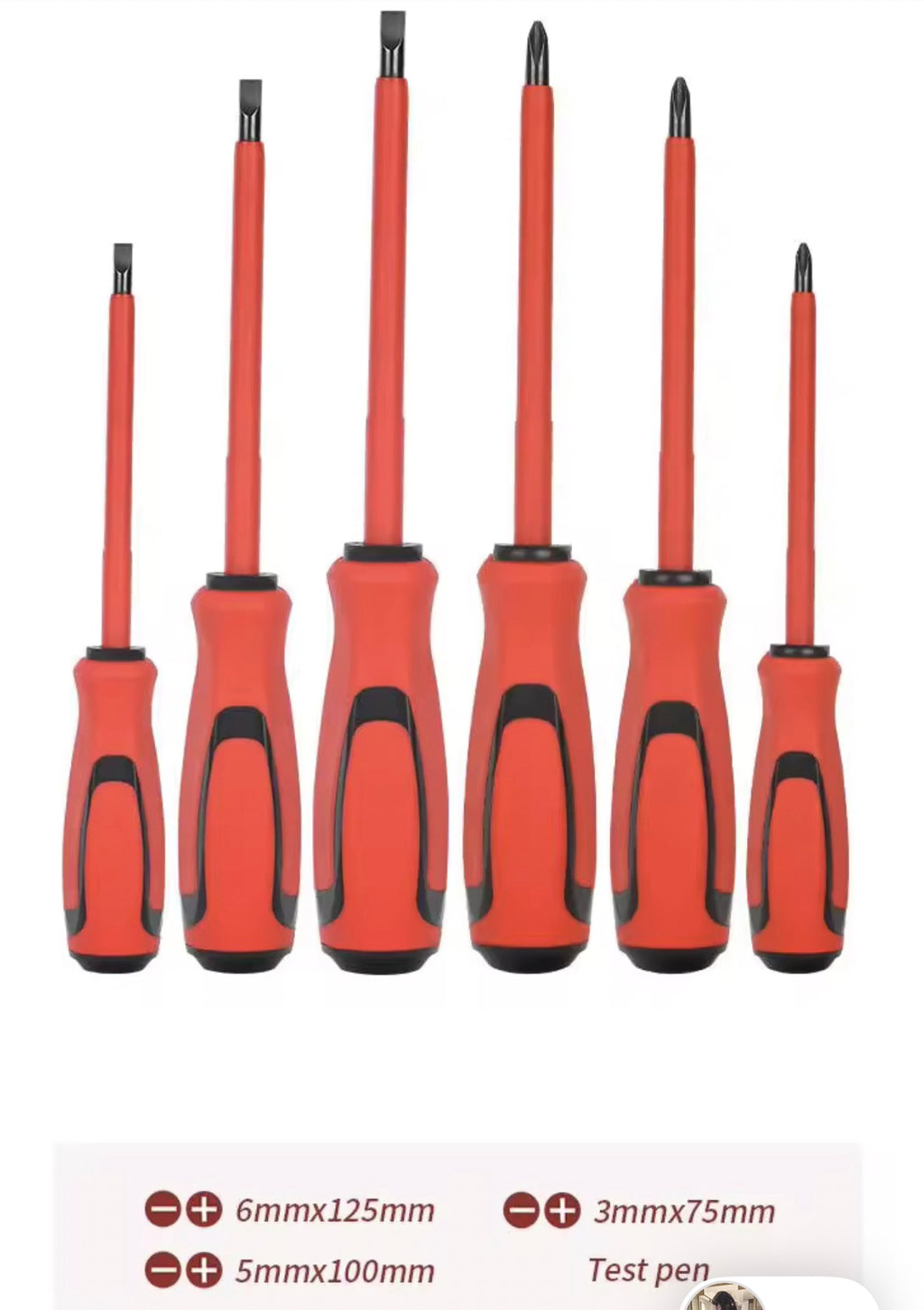 Professional 7 pcs Insulated Screw Driver Set with Phase Tester
