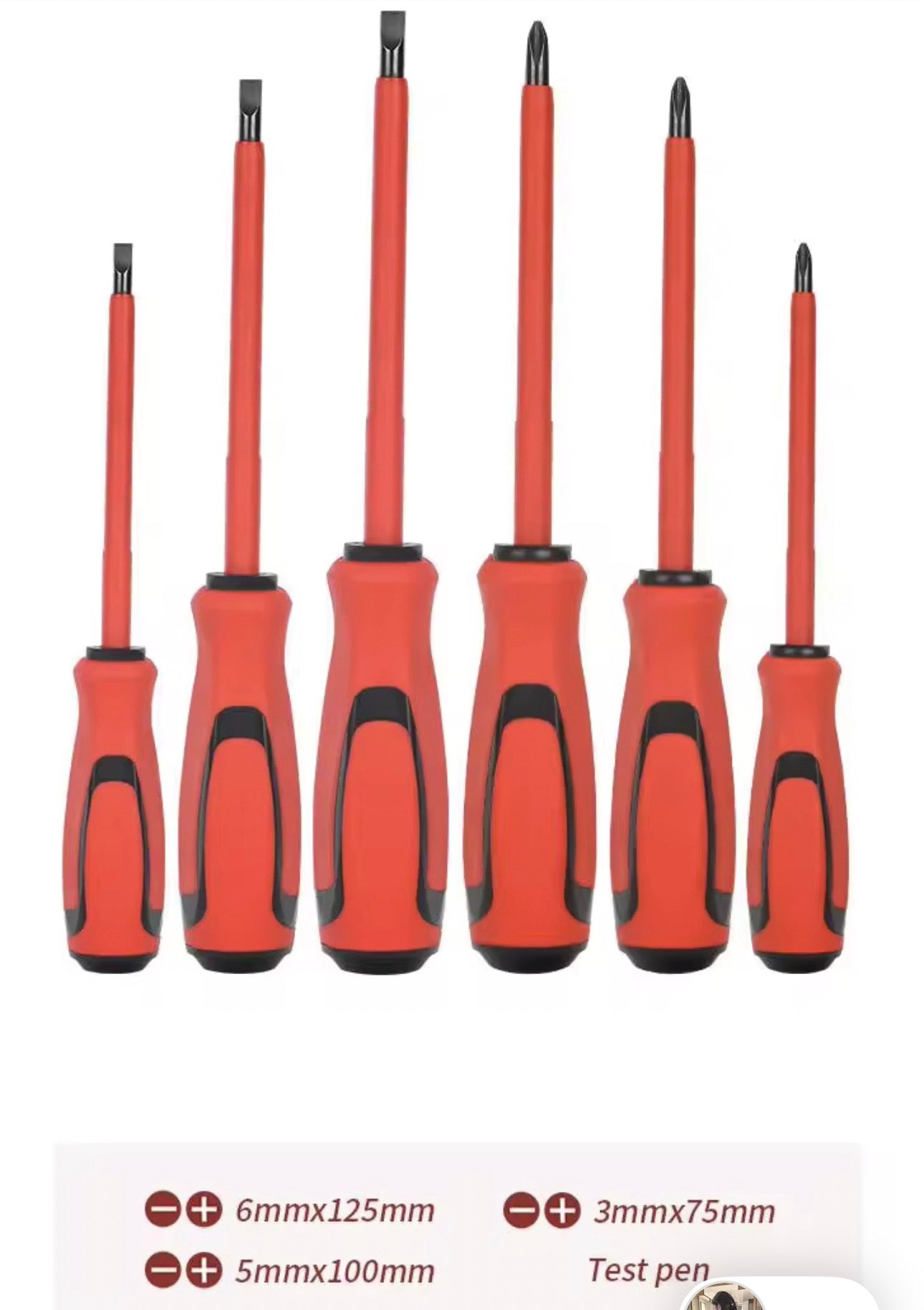 Professional 7 pcs Insulated Screw Driver Set with Phase Tester