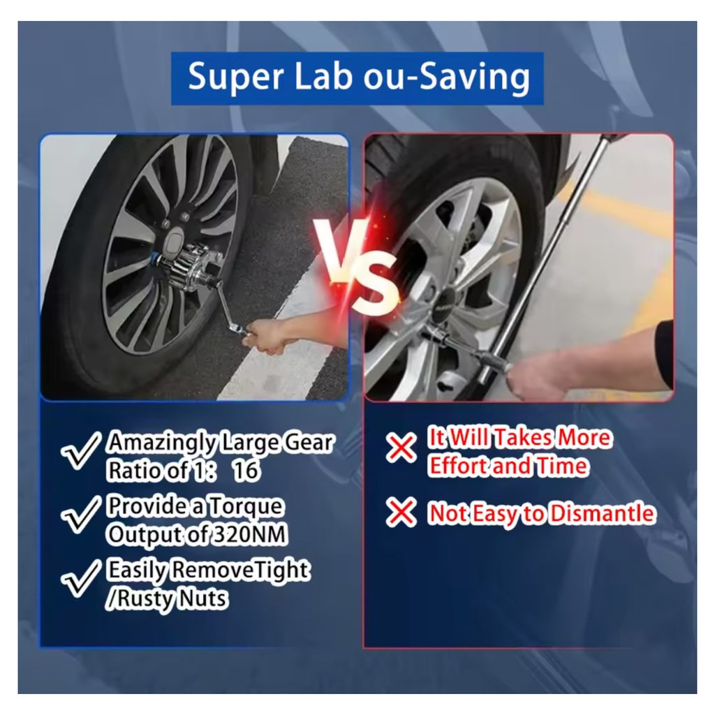 طقم مفتاح عزم الدوران المضاعف 1/2 بوصة، أداة فك صواميل العجلات مع رؤوس مقاس 17 مم/19 مم/21 مم 