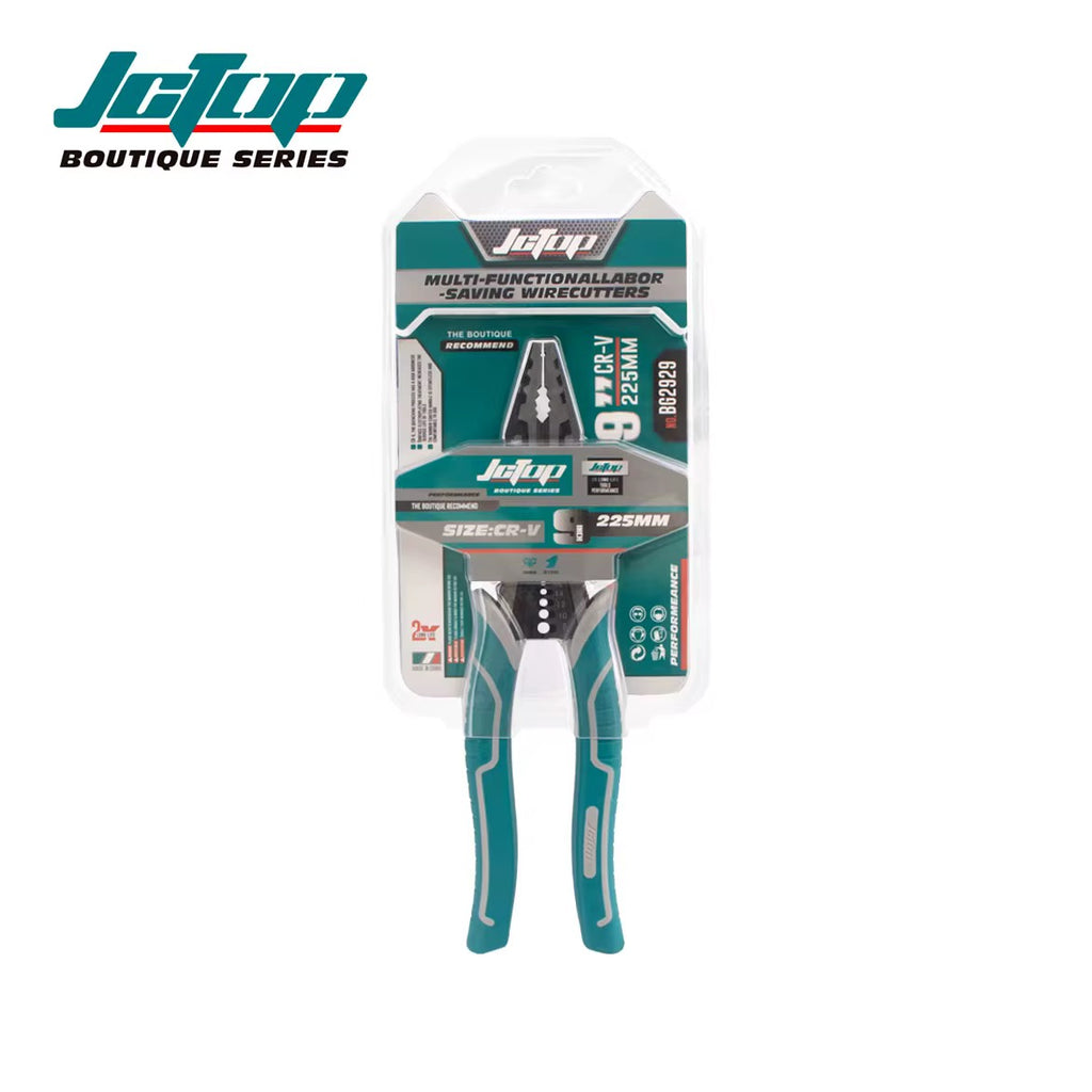 JCTOP Heavy-duty Strong CRV Steel Serrated Jaw Metric 9"225mm DIY Wire Pliers