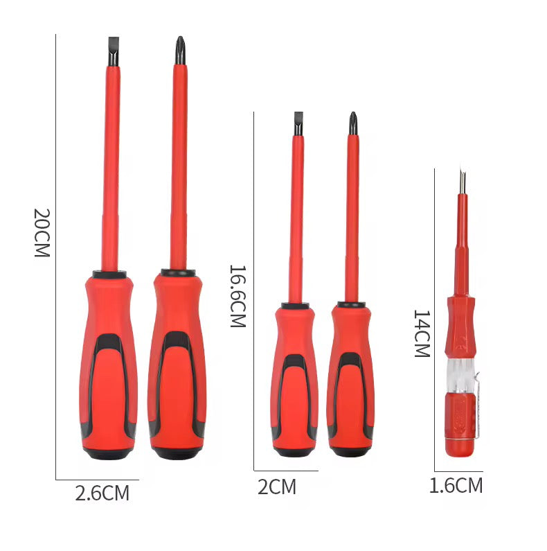 Professional 7 pcs Insulated Screw Driver Set with Phase Tester