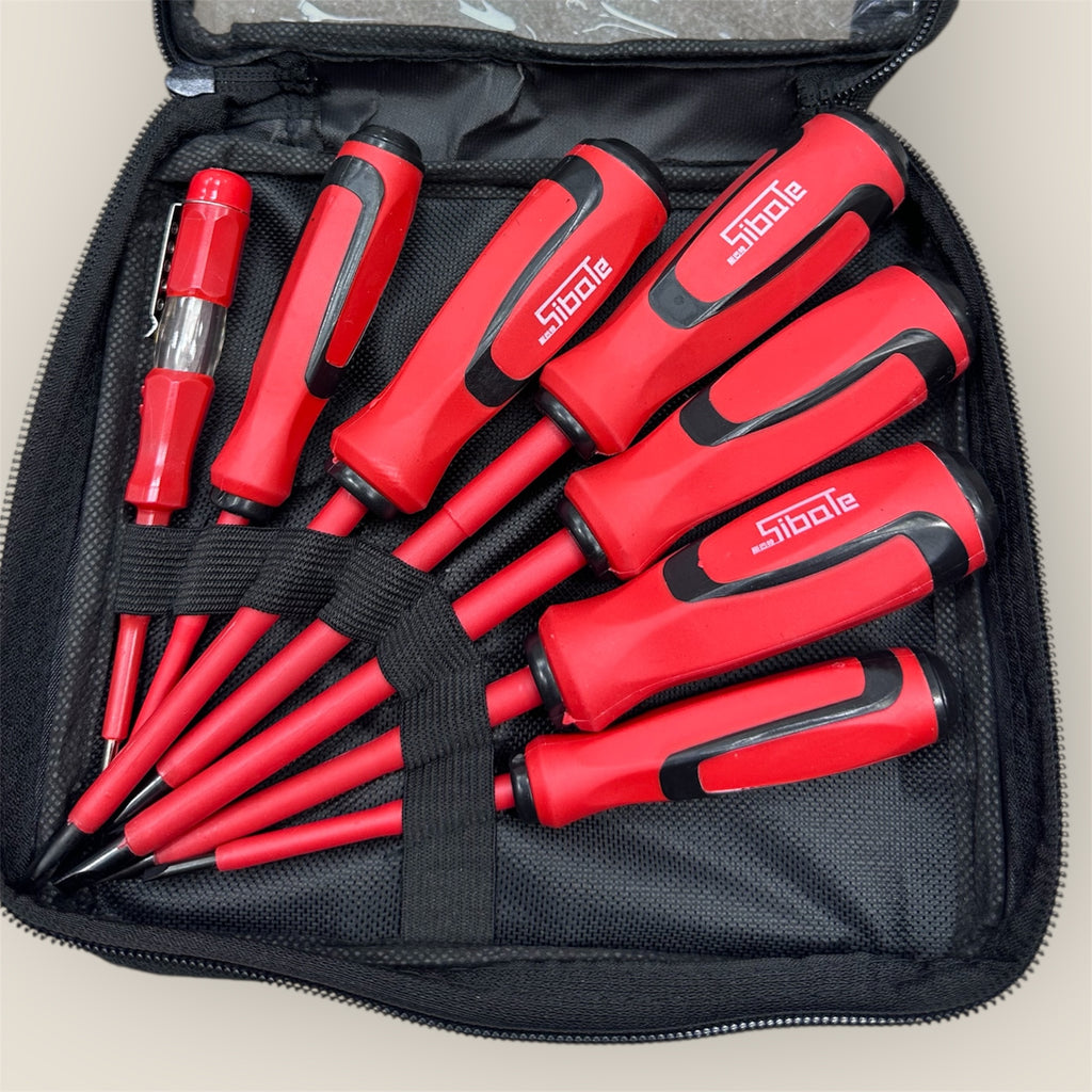 Professional 7 pcs Insulated Screw Driver Set with Phase Tester