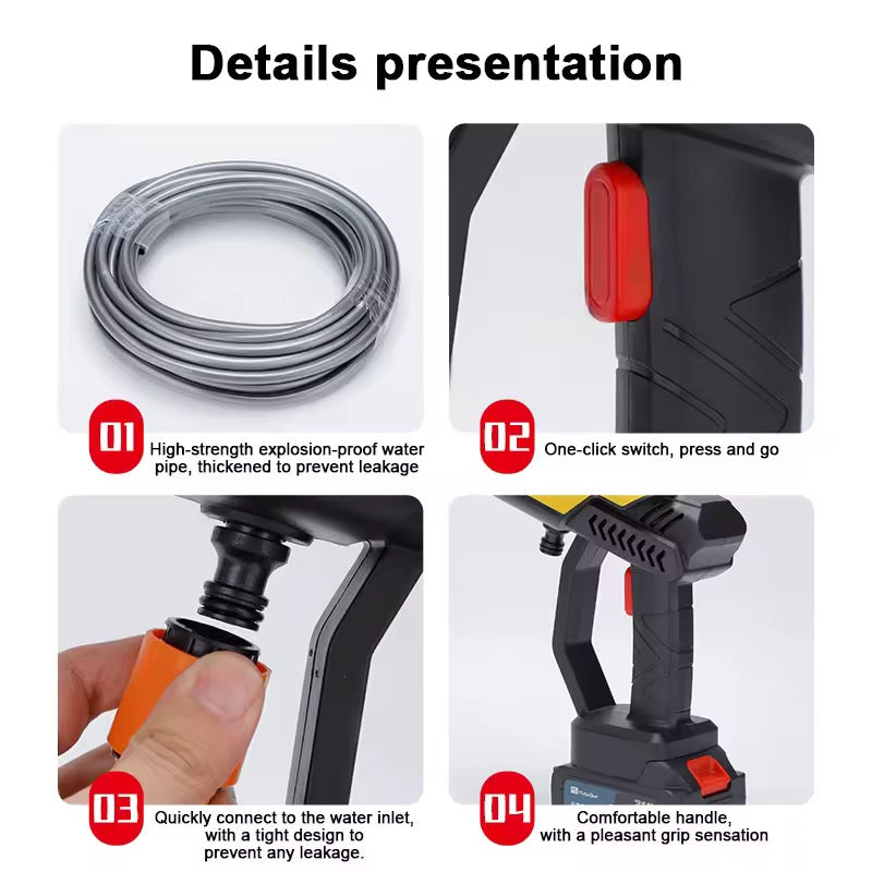 Cordless Rechargeable 2 batteries High Pressure car washer