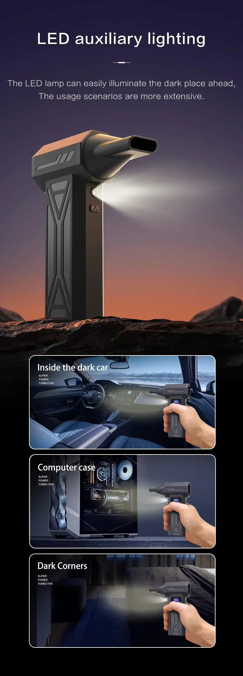 Powerful Air Blower 130000RPM Turbo Jet Blower Brushless Vacuum Cleaner For PC/Keyboard/Home/Car Cleaning Air Duster Fan Blower