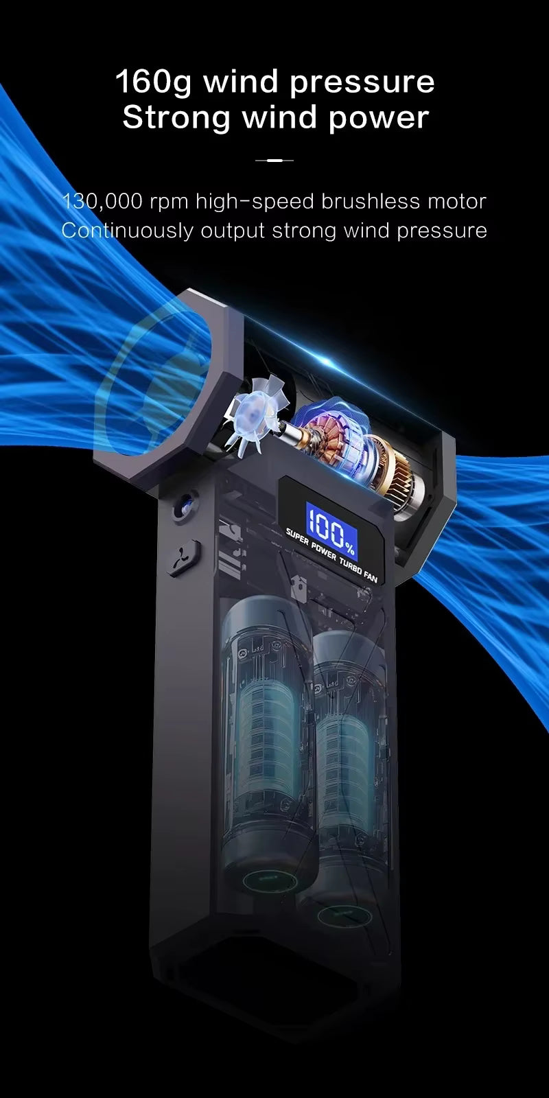 Powerful Air Blower 130000RPM Turbo Jet Blower Brushless Vacuum Cleaner For PC/Keyboard/Home/Car Cleaning Air Duster Fan Blower