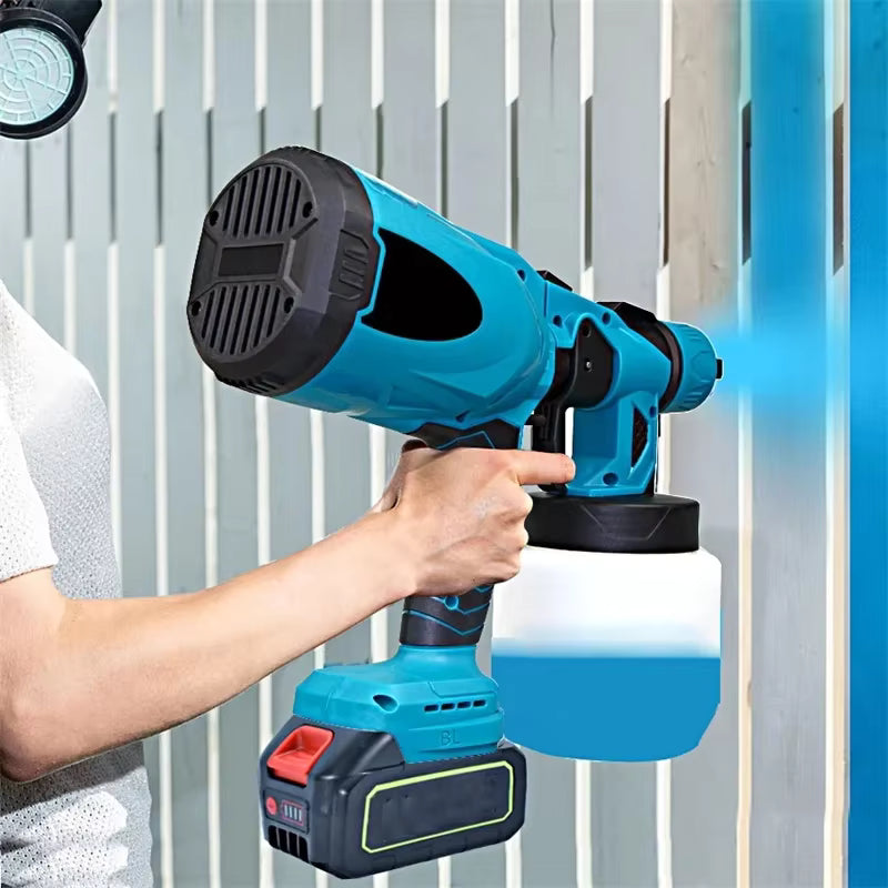 800ML Cordless Electric Spray Gun Portable Household Paint Sprayer Auto Furniture Steel Coating Airbrush For Makita 18V Double  Battery