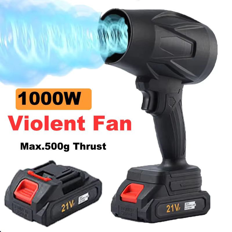 High Power Turbo Fan 1000W Handheld Fan Air Blower Stepless Speed Turbofan Dust Blower 500g Thrust Electric Violent Fan Air Gun