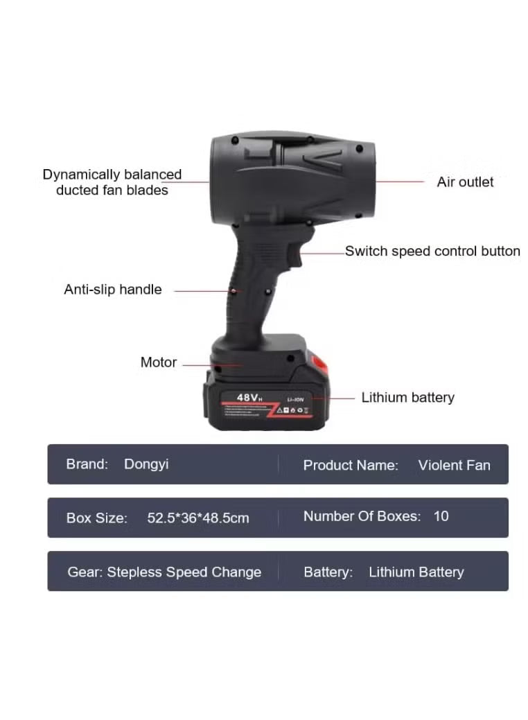 High Power Turbo Fan 1000W Handheld Fan Air Blower Stepless Speed Turbofan Dust Blower 500g Thrust Electric Violent Fan Air Gun