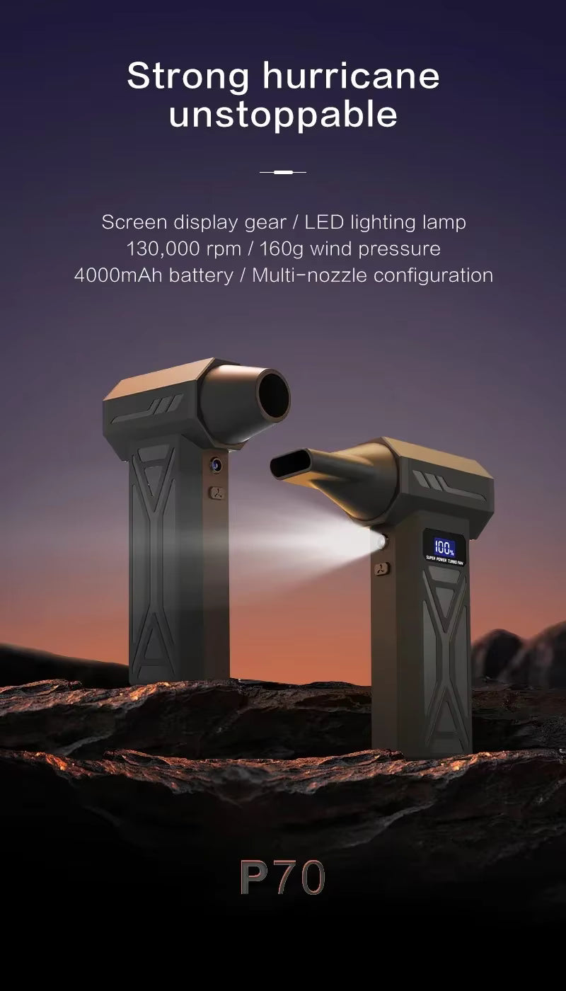 Powerful Air Blower 130000RPM Turbo Jet Blower Brushless Vacuum Cleaner For PC/Keyboard/Home/Car Cleaning Air Duster Fan Blower