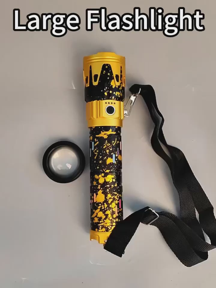 New 2026 Powerful LED Flashlight Super Bright Spotlight Power Display Long Range Zoomable Torch Outdoor Emergency Tactical Search Lantern best for use in industries